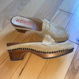 Kors Michael kors wood leather clogs